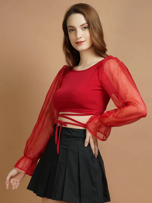 Red_Organza_Top_For_Women