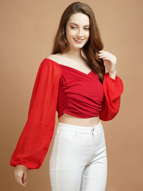 Red_Lycra_Top_For_Women