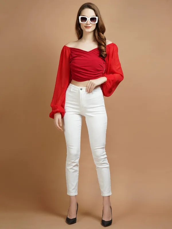 Red_Lycra_Top_For_Women
