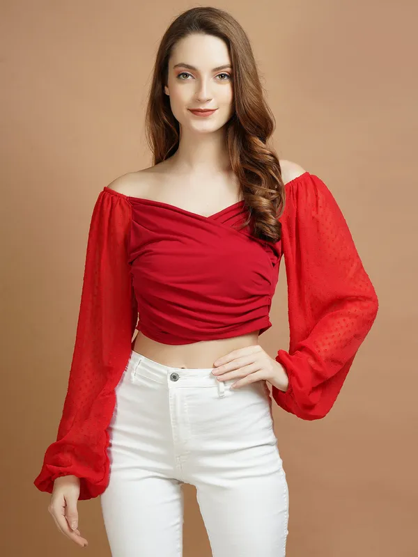 Red_Lycra_Top_For_Women