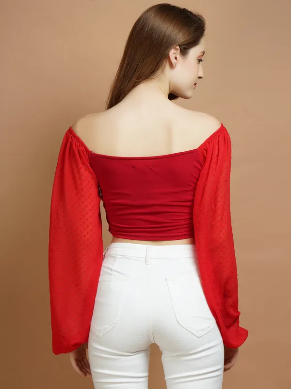 Red_Lycra_Top_For_Women