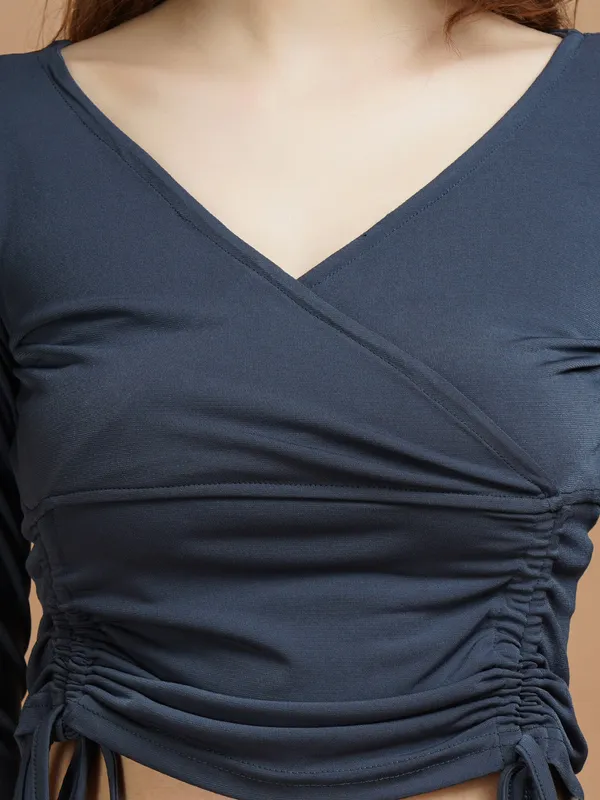 Greyish_Navy_Cotton_Top_For_Women