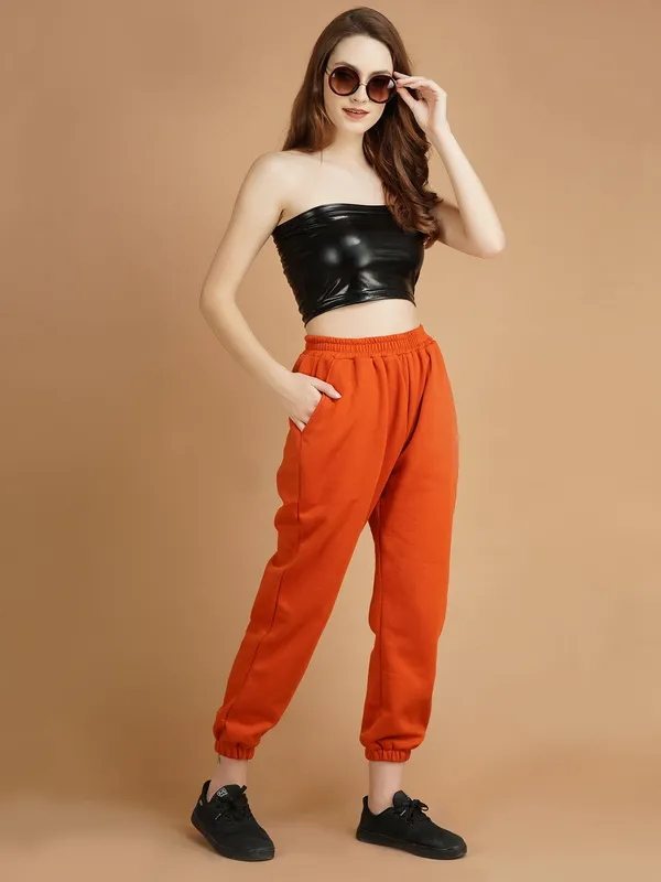 Rust_Cotton_Joggers_For_Women