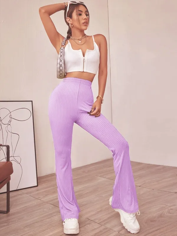 Lavender_Ribbed_Knit_Trousers_For_Women