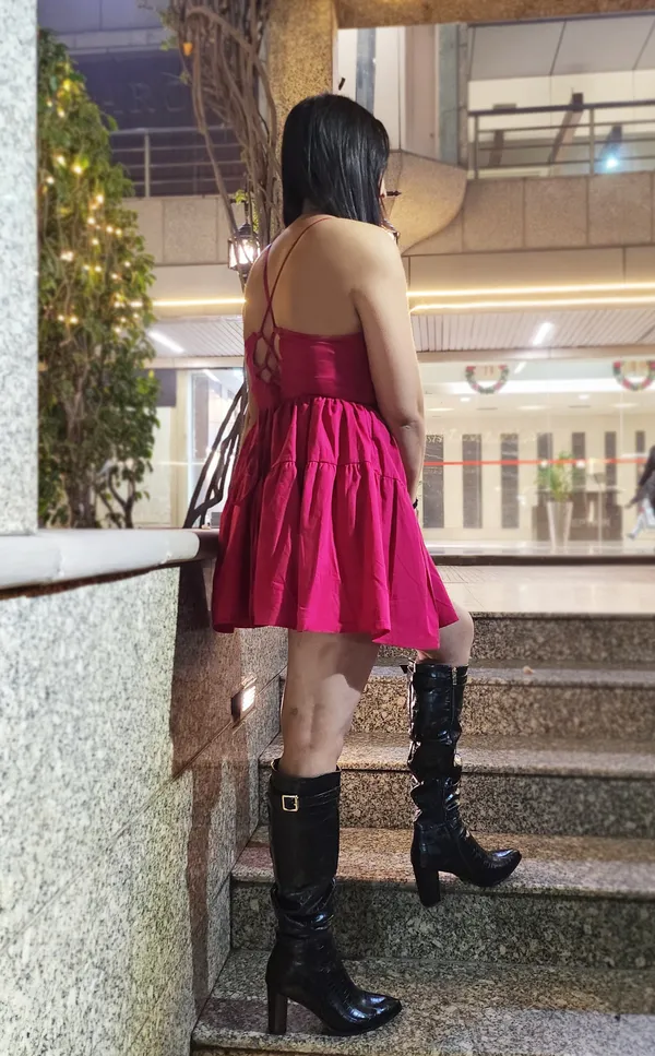 Fuchsia_Pink_Cotton_Dress_For_Women