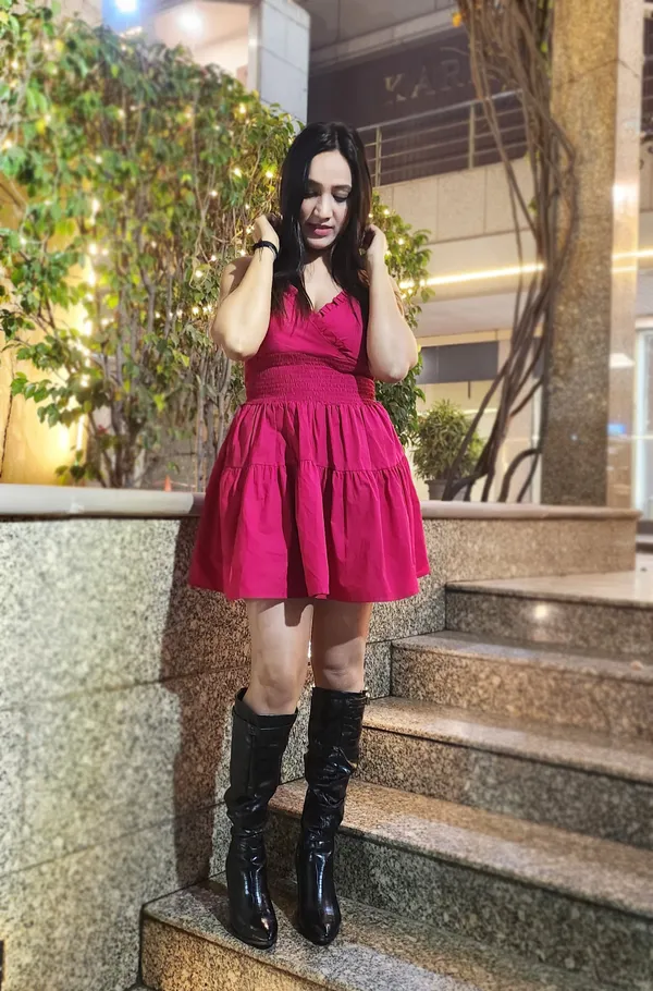 Fuchsia_Pink_Cotton_Dress_For_Women