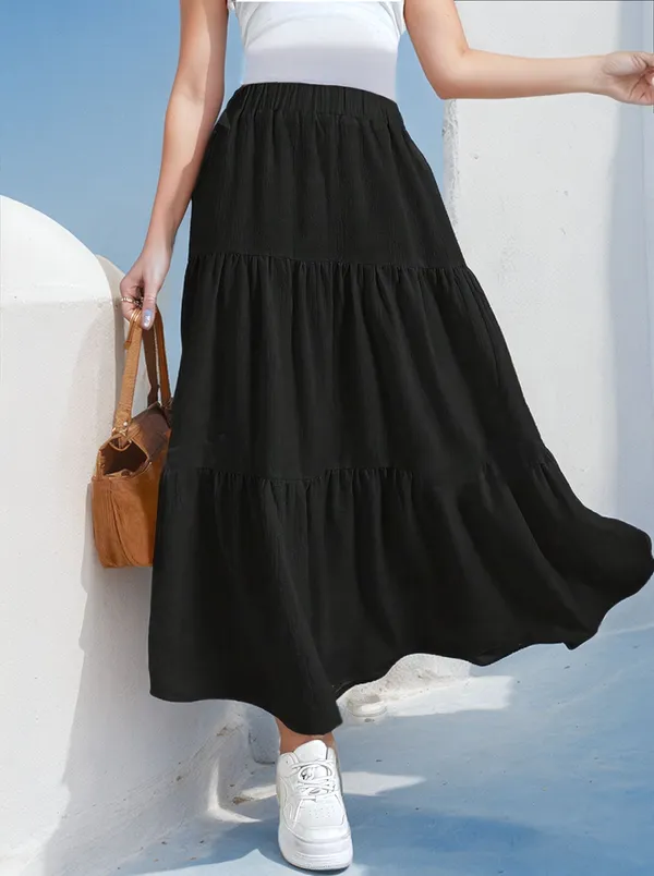 Black_Viscose_Skirt_For_Women