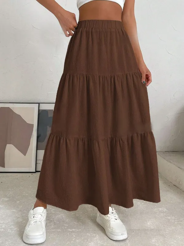 Brown_Viscose_Skirt_For_Women