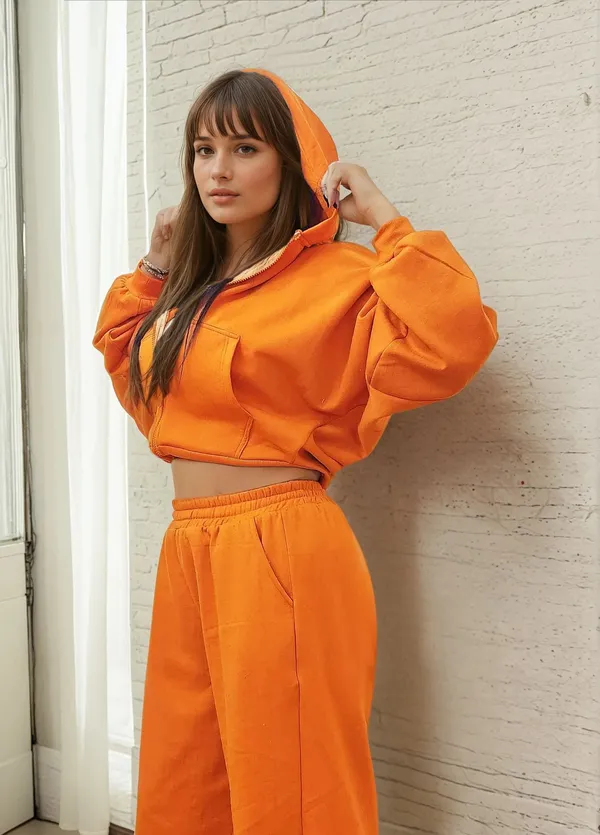 Orange_Fleece_Co-ord_Set_For_Women