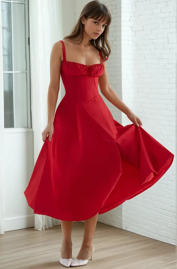 Red_Cotton_Dress_For_Women