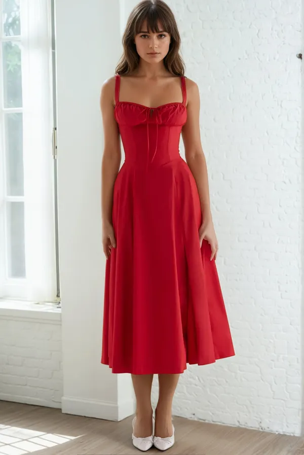 Red_Cotton_Dress_For_Women
