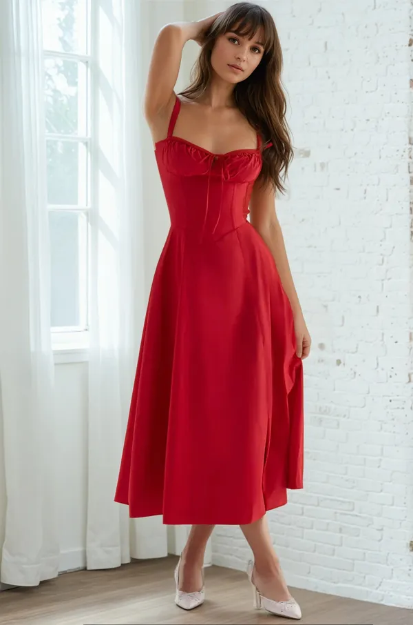 Red_Cotton_Dress_For_Women