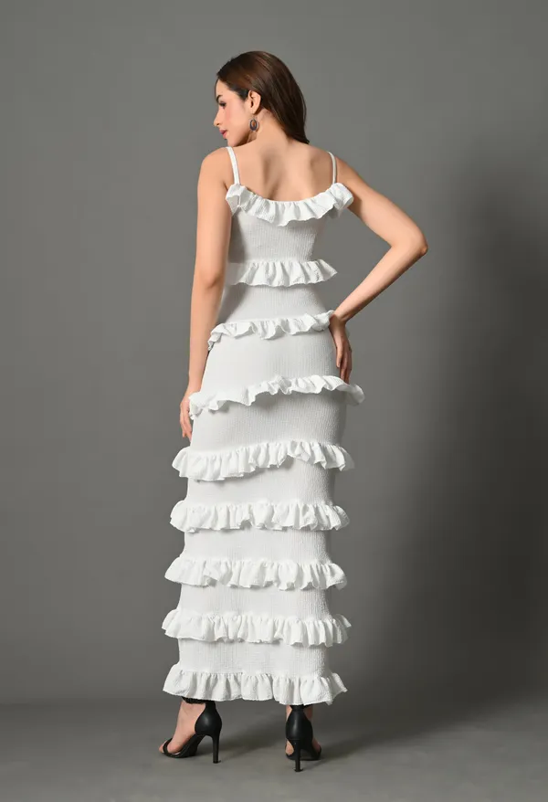 White_Polyester_Dress_For_Women