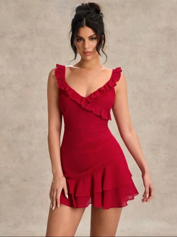 Red_Polyester_Dress_For_Women