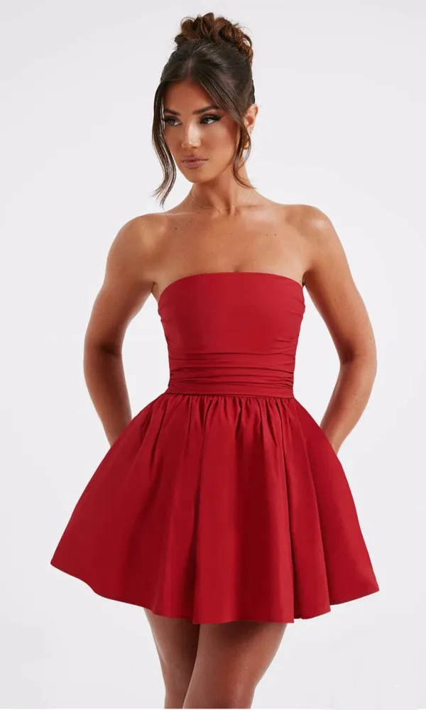 Red_Polyester_Dress_For_Women