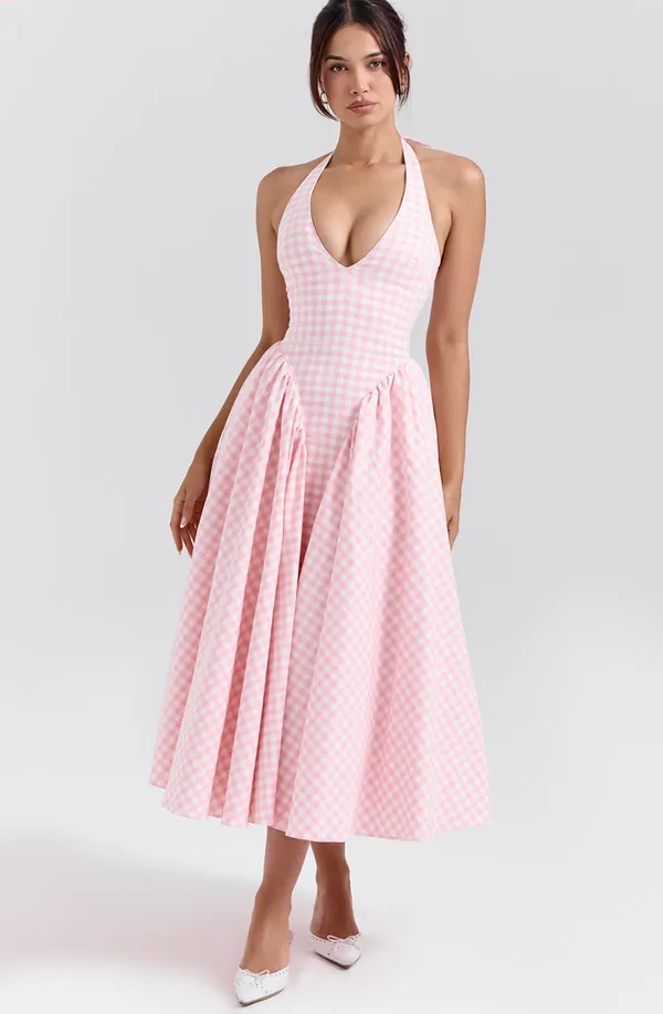 Pink_Polyester_Dress_For_Women