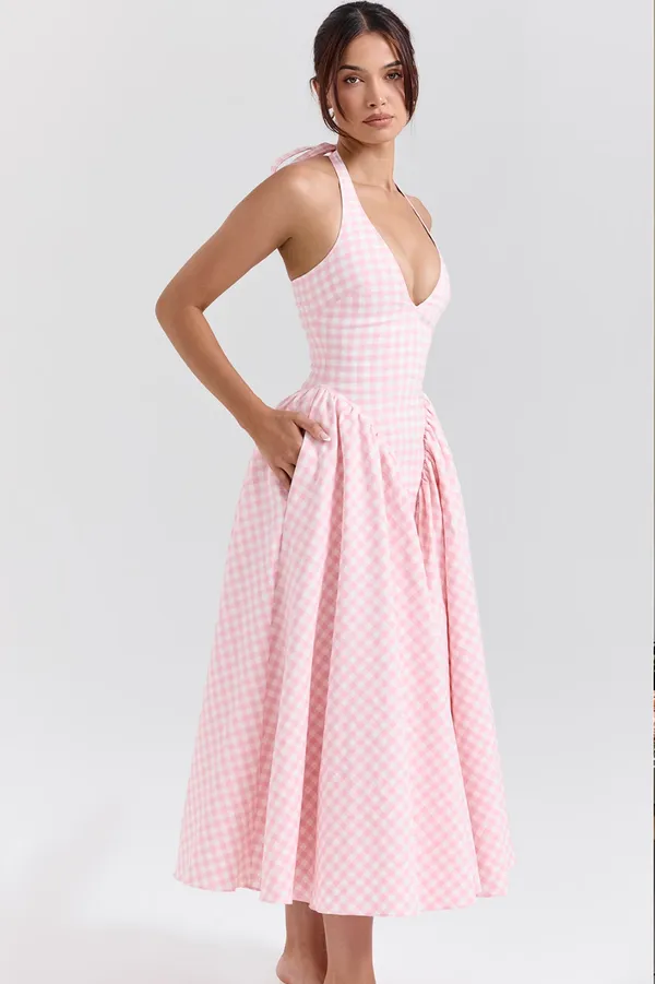 Pink_Polyester_Dress_For_Women
