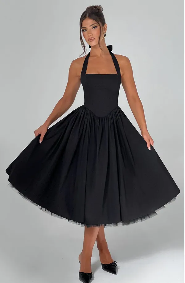 Black_Polyester_Dress_For_Women