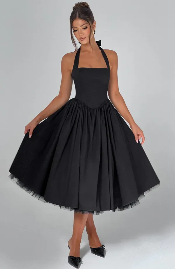 Black_Polyester_Dress_For_Women