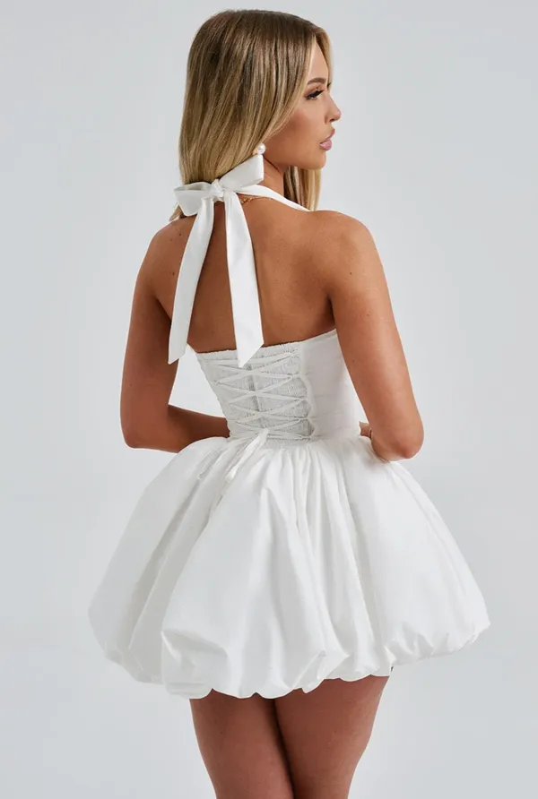 White_Polyester_Dress_For_Women