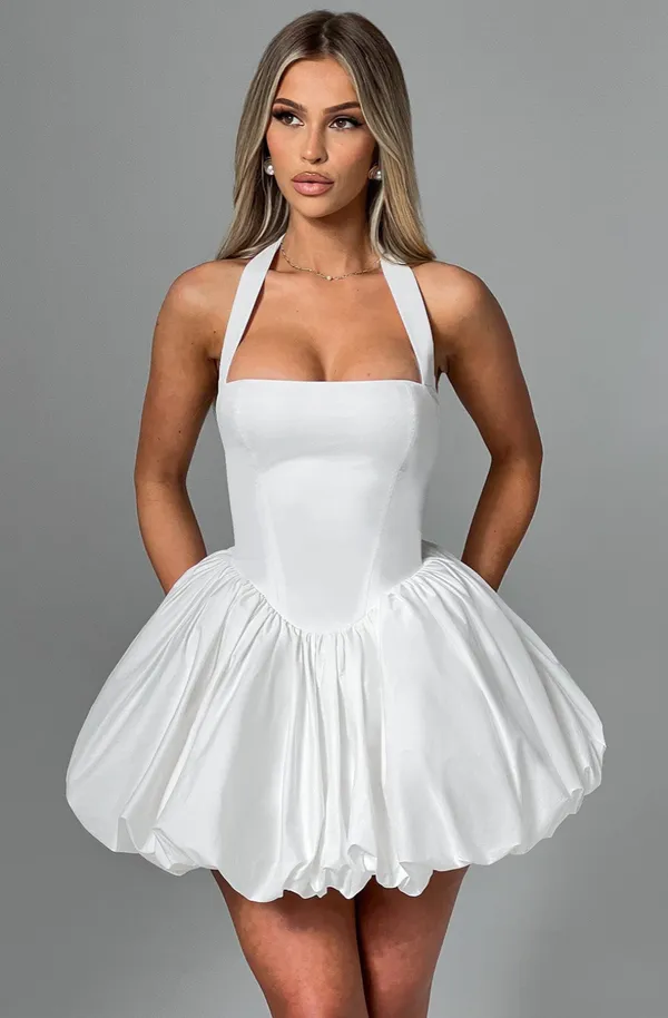 White_Polyester_Dress_For_Women