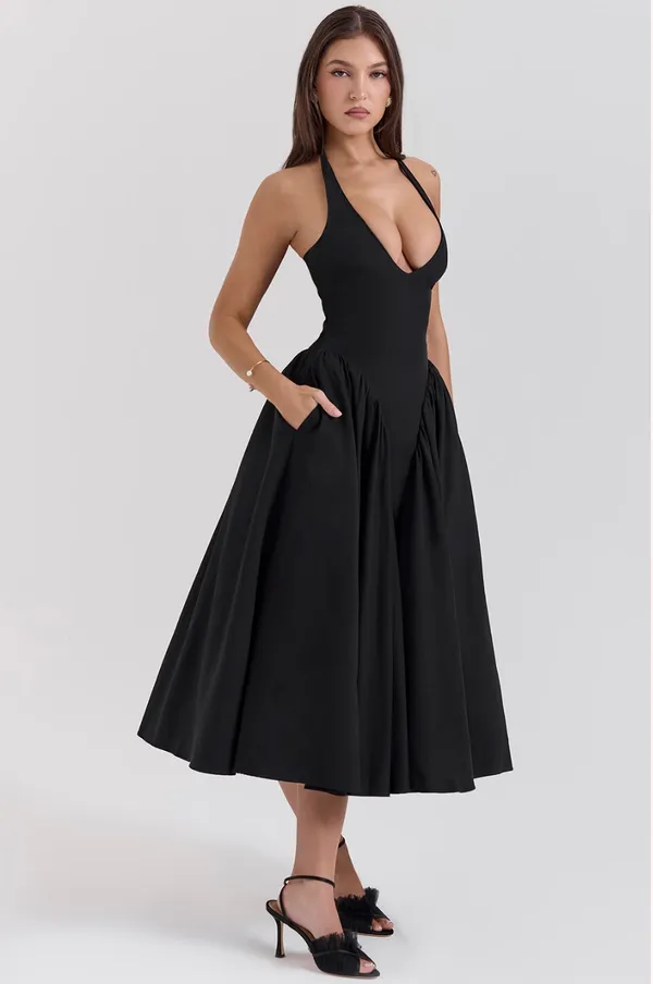 Black_Polyester_Dress_For_Women