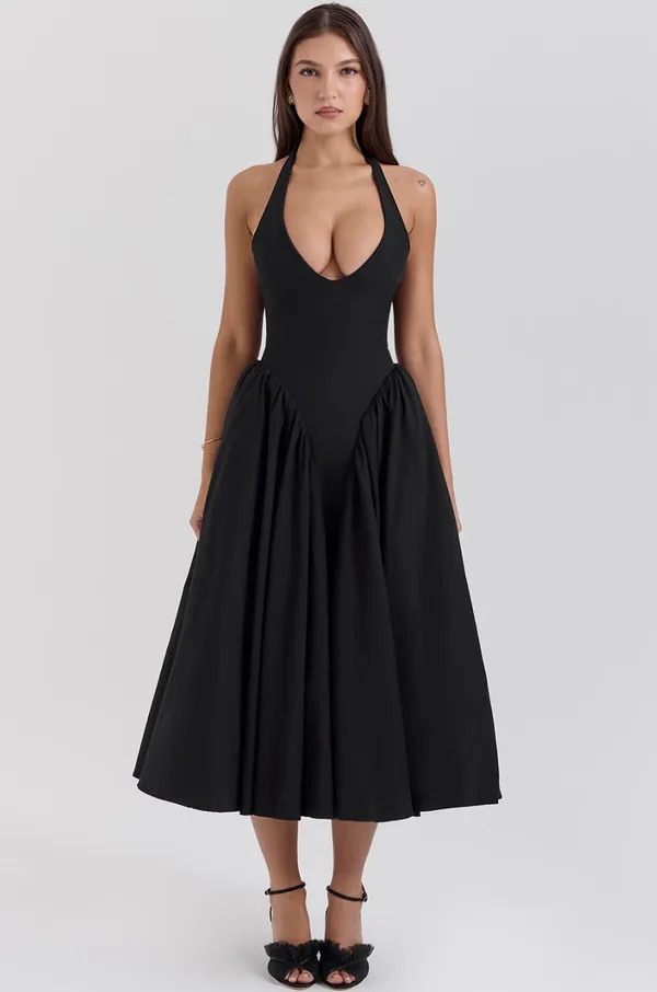 Black_Polyester_Dress_For_Women