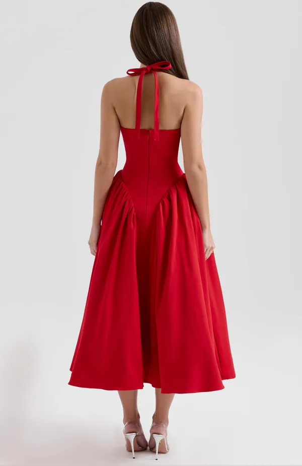 Red_Polyester_Dress_For_Women