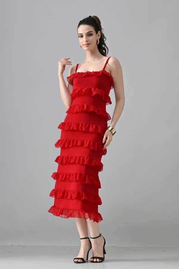 Red_Polyester_Dress_For_Women