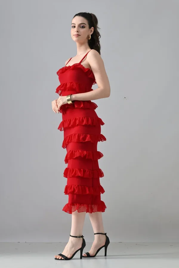 Red_Polyester_Dress_For_Women