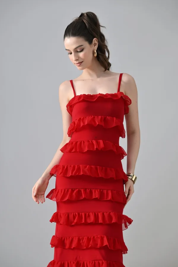 Red_Polyester_Dress_For_Women