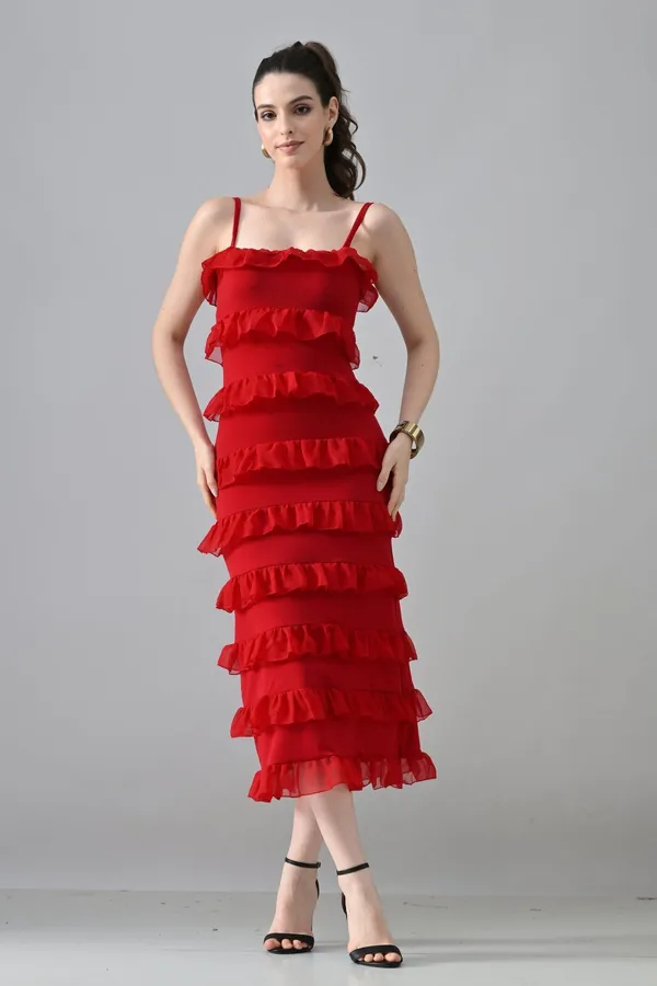 Red_Polyester_Dress_For_Women