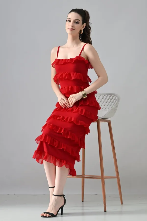 Red_Polyester_Dress_For_Women