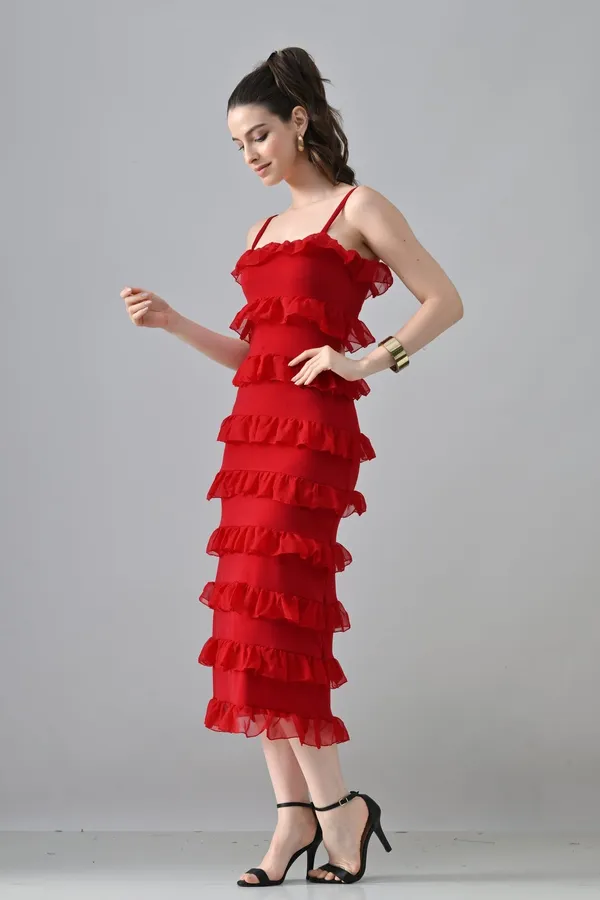 Red_Polyester_Dress_For_Women