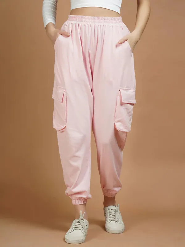 Brown_&_Pink_Cotton_Joggers_For_Women