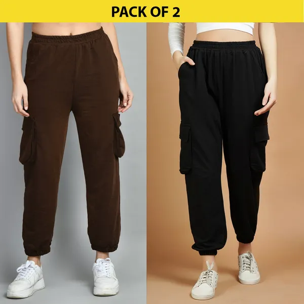Brown_&_Black_Cotton_Joggers_For_Women