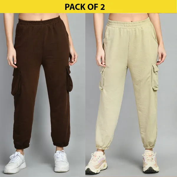 Brown_&_Beige_Cotton_Joggers_For_Women