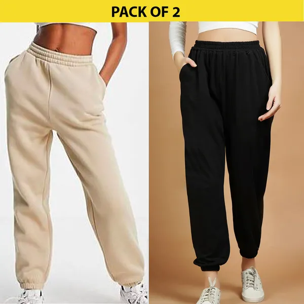 Black_&_Beige_Cotton_Joggers_For_Women