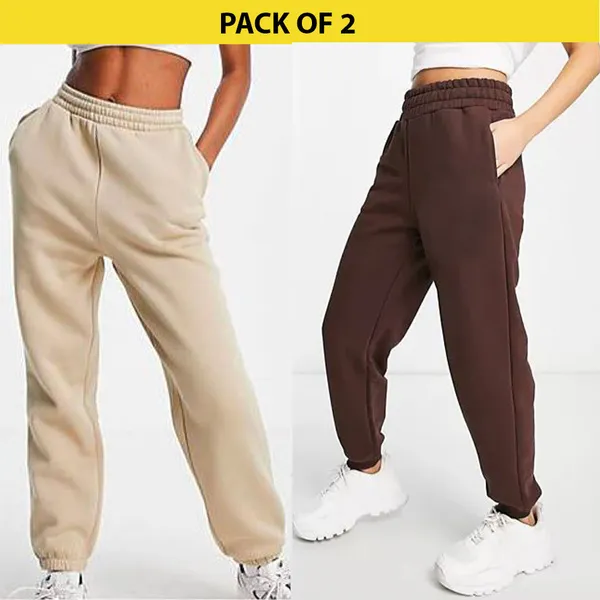 Brown_&_Beige_Cotton_Joggers_For_Women
