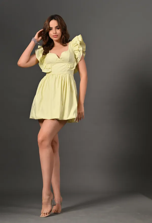 Yellow_Polyester_Dress_For_Women