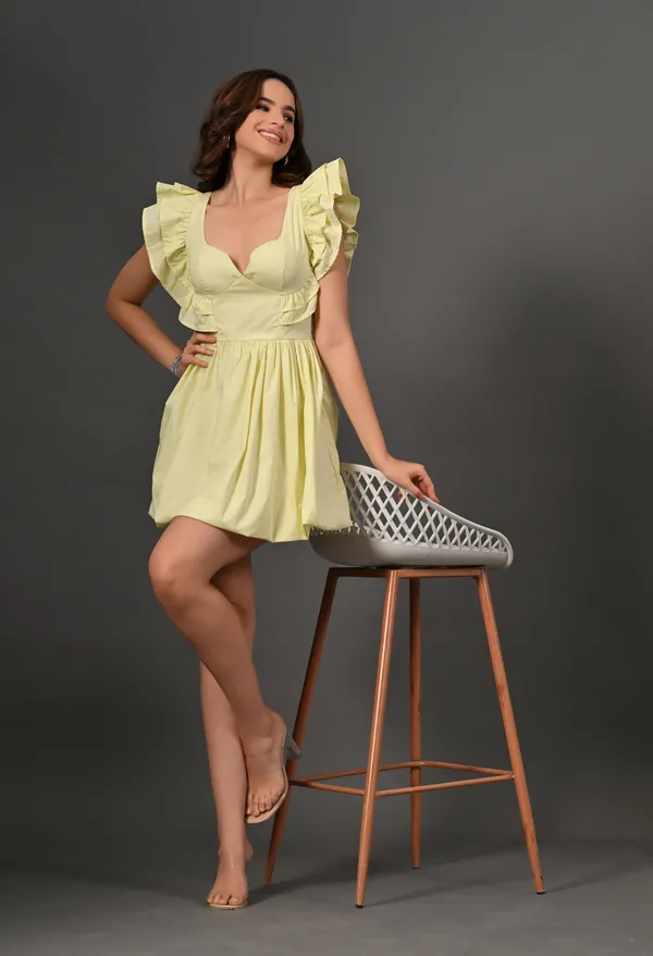 Yellow_Polyester_Dress_For_Women