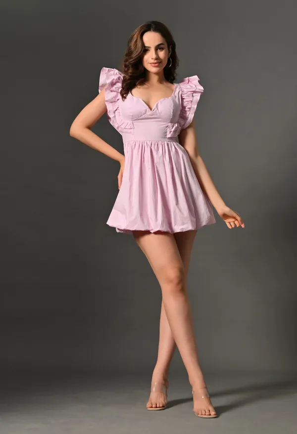 Pink_Polyester_Dress_For_Women