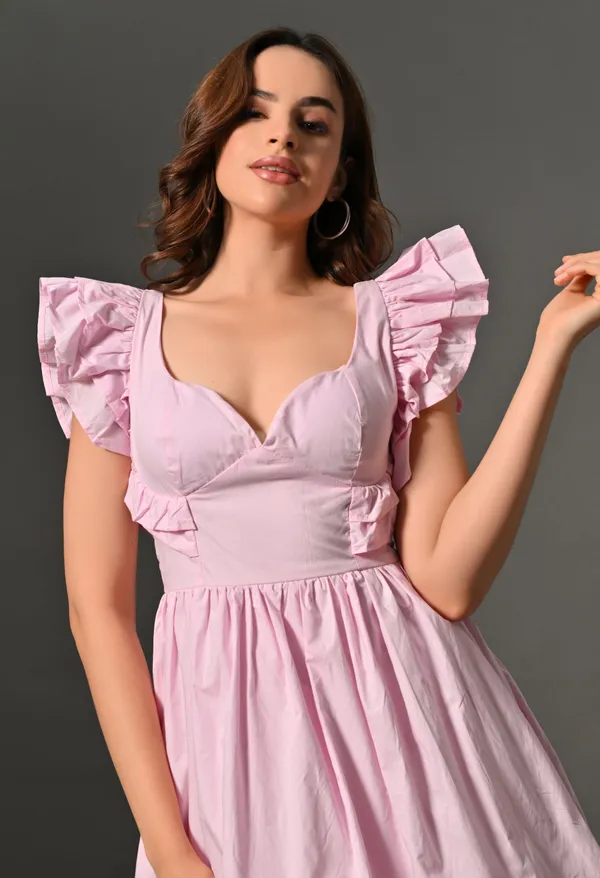 Pink_Polyester_Dress_For_Women
