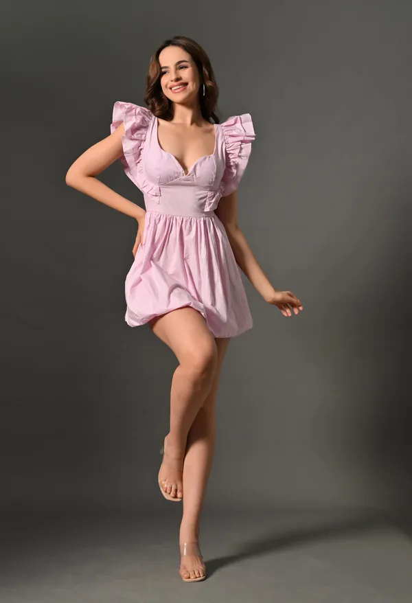 Pink_Polyester_Dress_For_Women