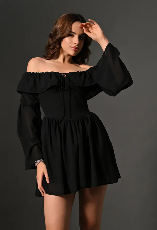 Black_Polyester_Dress_For_Women