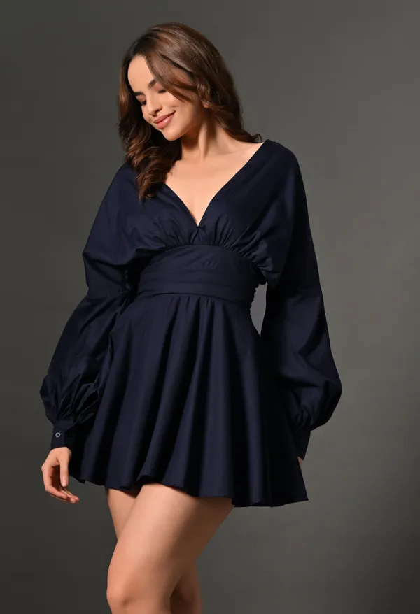 Navy_Polyester_Dress_For_Women