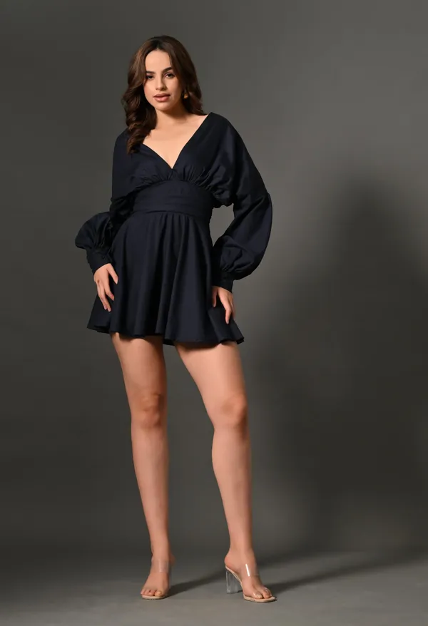 Black_Polyester_Dress_For_Women