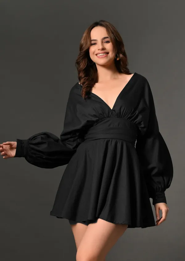 Black_Polyester_Dress_For_Women