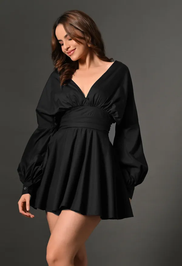 Black_Polyester_Dress_For_Women