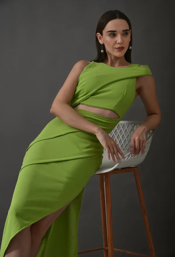 Green_Polyester_Dress_For_Women